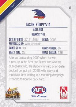 2011 Select AFL Champions #12 Jason Porplyzia Back